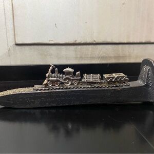 Decorative Train Cast Iron Paperweight - Black and Silver